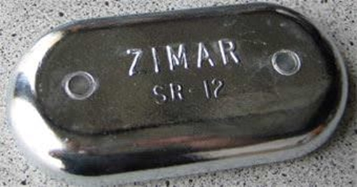 Picture of SR-12 Zimar Bolt On Drilled Plate Zinc Anode